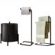 Kit Para Banheiro 3 Peças Luxe em Aço D09 Preto - Mpozenato
