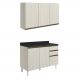 Armario Aereo Balcao Tampo 120cm MDF Kali Bianco Toq Bianco Toq Nicioli
