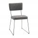 Cadeira de Jantar Decorativa Base Aço Preto Luigi Linho Cinza G17 - Gran Belo