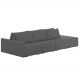 Sofá Ilha Modular com Puff para Sala Living 312cm Georgia Z08 Linho Cinza Escuro - Mpozenato