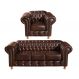 Conjunto Sofá 3 Lugares Chesterfield Capitonê E Poltrona Luís Xv - Couríssimo Café