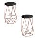 Kit 2 Banqueta Decorativa Rubel Base Bronze PU Sintético Preto G41 - Gran Belo