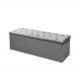 Calçadeira Recamier Baú Casal King 195cm Sofia Suede Cinza - DS Estofados