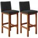 Kit 02 Banquetas Altas Para Cozinha Sala de Jantar Fixa Alya L02 Linho Chumbo - Lyam Decor