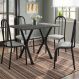 Conjunto de Mesa Miame 110 cm com 4 Cadeiras Madri Preto e Vegetale