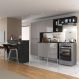 Cozinha Completa c/ Bancada Paris Multimóveis MP2044 Preta/Lacca Fumê