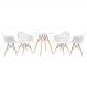 Mesa redonda Eames 70 cm + 4 cadeiras Eiffel DAW Mesa branco com cadeiras branco