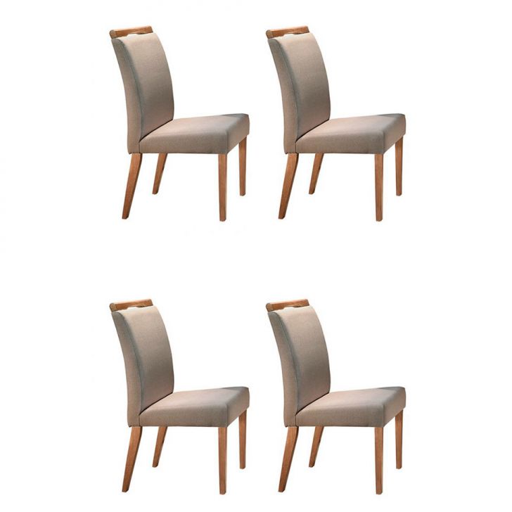 Conjunto com 4 Cadeiras de Jantar Ciana Creme