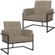 Kit 2 Poltronas Cadeira com Base de Ferro para Esritório Corino MOBLAN decor