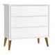 Cômoda Gaveteiro Théo New Branco Fosco com Madeira - MoveisAqui