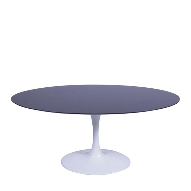 Mesa Saarinen Oval São Gabriel 198x122cm - Base Branca