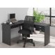 Mesa em L com Gaveta Mantel Preto Onix
