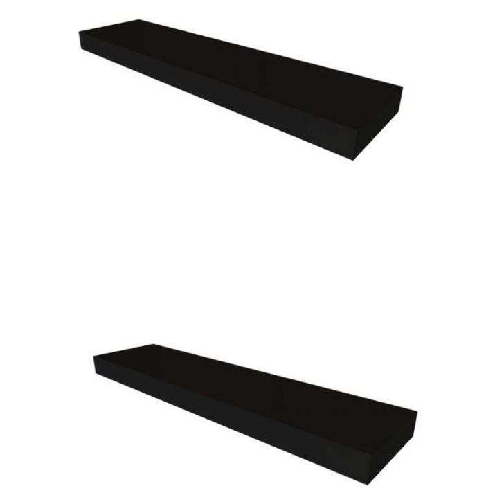 Conjunto com 2 Prateleiras Corp Preto 30 cm