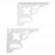 Par Mãos Francesas Ornamentada Decorativa 20cm Menino Carro e Avião Branco Aço