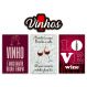 Kit 4 Placas Decorativas Frases Vinhos Bebidas Wine Bar