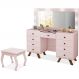 Kit Penteadeira Com Banqueta Em MDF 00808900X022034 Rose LPA