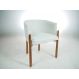 Poltrona Decorativa Sophia Para Sala Base De Madeira - Suede Nude