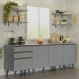 Armário de Cozinha Compacta 240cm Cinza Nice Madesa 01