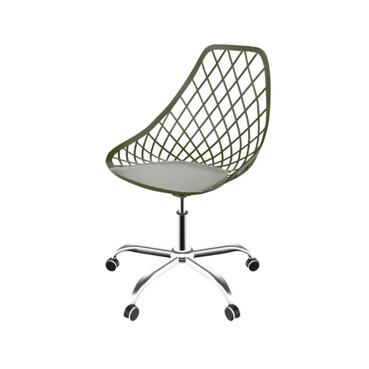 Cadeira Kayla Office Verde Musgo e Cromada