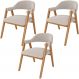 Kit 03 Cadeiras de Jantar e Estar Living Estofada Nadja L02 Bouclê Bege - Lyam Decor