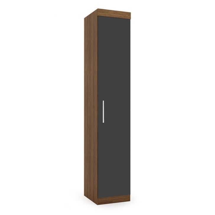 Guarda-roupa Modulado Gênova 1 Porta Ipê Wood E Grafite
