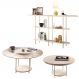 Conjunto Infinity Aparador 2 Mesas Centro Sky MDF/Vidro Off White G26 - Hb Móveis