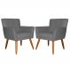 Kit 02 Poltronas Decorativas Onix Suede Cinza - DS Móveis