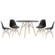 Kit Mesa Jantar Eiffel 100cm Preta + 4 Cadeiras Charles Eames - Preta