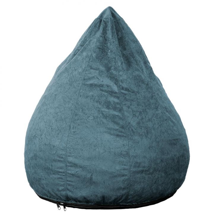Puff Confort Pera Suede Azul 90 Cm