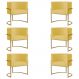 Kit 6 Poltronas Decorativa Sala de Estar Luana Base Gold Suede Amarelo - Montanaris Decor