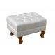 Puff Banqueta Capitonê Chesterfield Apoio Para Os Pés - Couríssimo Branco
