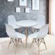 Conjunto de Mesa de Jantar com 4 Cadeiras Eames Branco 