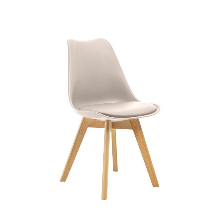 Cadeira Saarinen Wood Com Estofamento Várias Cores - Nude