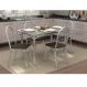 Conjunto de Mesa com 4 Cadeiras Star Cromado e Marrom