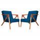 Kit 02 Poltronas Decorativa Monalisa para Sala Pequena Suede Azul Royal