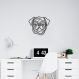 Quadro Escultura Cachorro Pug One Line 150x131 Preto