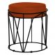 Puff Decorativo Sala de Estar Base Preto Chloe Suede Telha G41 - Gran Belo