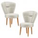 Jogo 2 Poltronas Moderna Decor para Recepção Mesa de Jantar Tecido Veludo Resistente Pés de Madeira MOBLAN decor