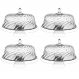 4 Porta Bolo Boleira com Cúpula 30cm Transparente Glassy Crippa Doces Petiscos
