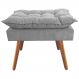 Puff Decorativo Opalla Pés Palito Suede Cinza - DS Estofados