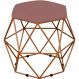 Puff Decorativo Aramado Bronze Six L02 Suede Rosê - Lyam Decor