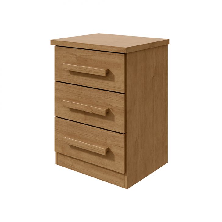 Mesa De Cabeceira Baião 3 Gavetas Amêndoa Clean