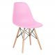 Cadeira Charles Eames Eiffel DSW com pés de madeira clara Rosa claro