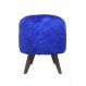 Puff Pé Palito Redondo Não é Segredo Astracan Pelúcia Azul 40x45