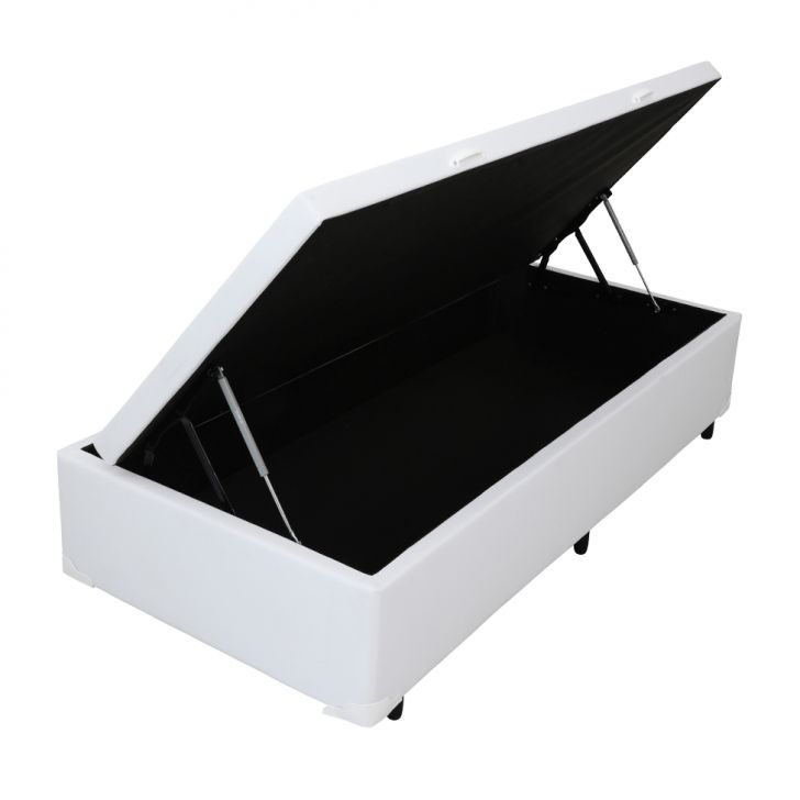 Base Para Cama Box Solteiro Érica Com Baú Branca