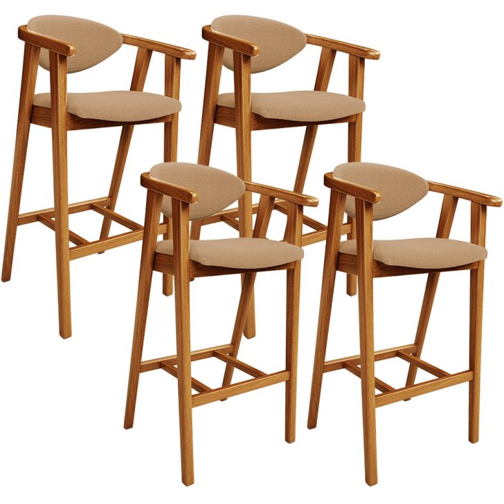 Kit 04 Banquetas Alta Cozinha Bancada Bar Sala de Jantar Fixa Cecília L02 Bouclê Mostarda - Lyam