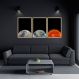 Quadro Terra Lua e Sol 133x60 3-60x43 Caixa Marfim