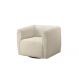 Poltrona Giratória decorativa para sala Linho Lindecor Prime Cor Marfim