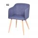 Cadeiras Sala De Jantar Linho 61x55x49cm Jeans Azul 2 Peças