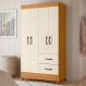 Guarda Roupa 4 Portas Cancun Cinamomo Off White